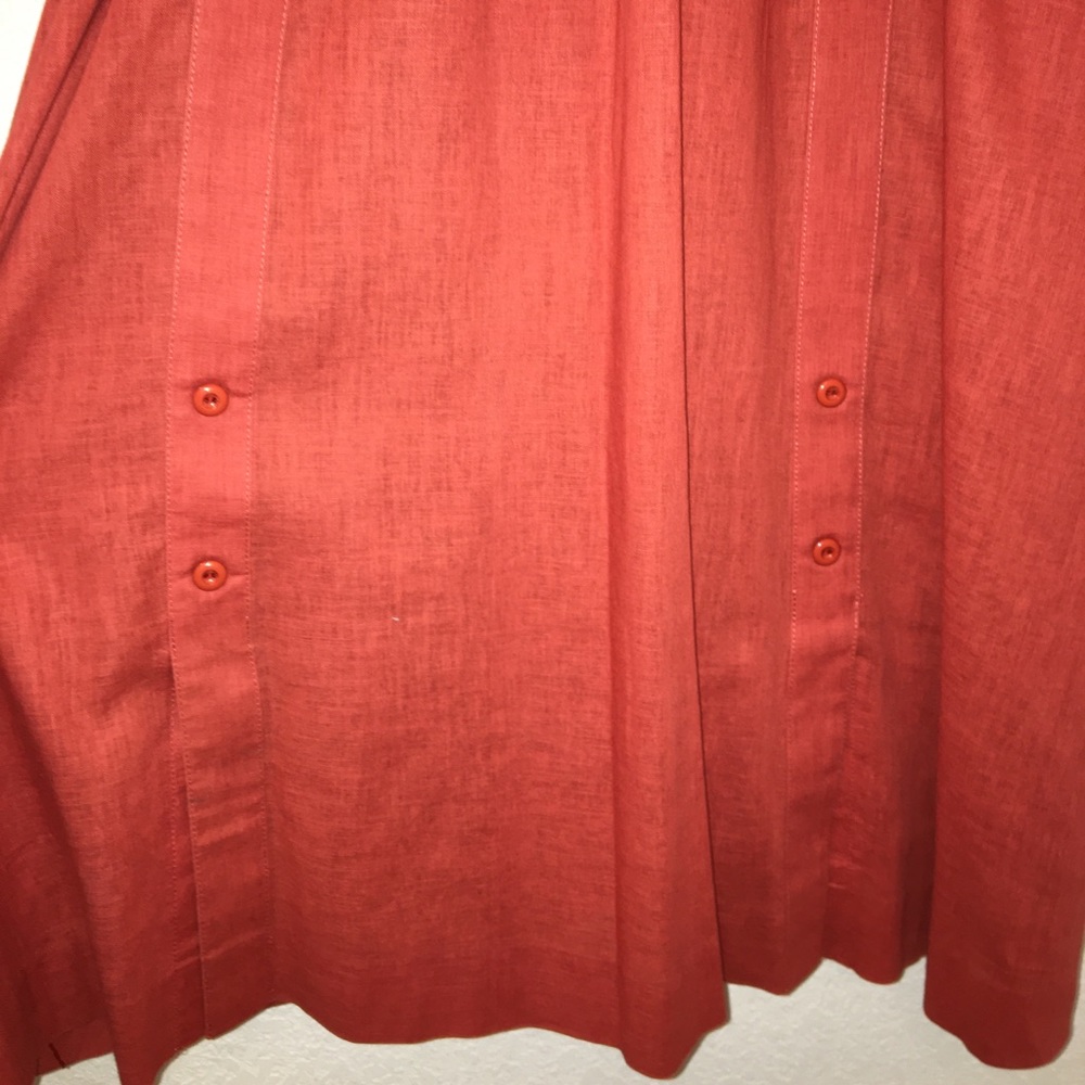Vintage 1950s Cotton Dress Rust SZ: Small - Picture 12 of 14